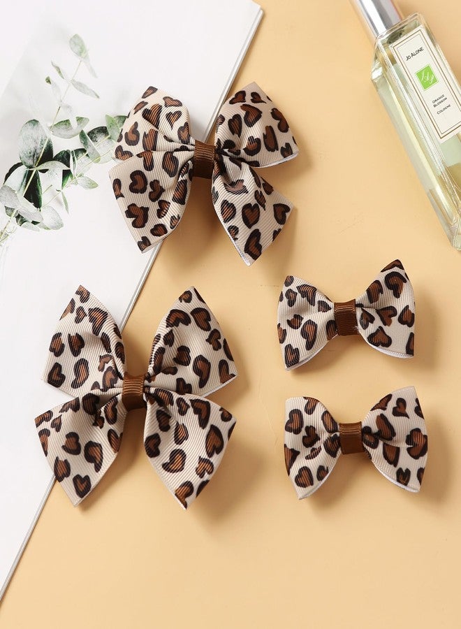 Fancheer 4Pcs Leopard Hair Bow Clips Girls Women Cheetah Print Hair Accessories - Image 4
